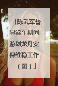 陈武军督导端午期间游划龙舟安保维稳工作（图）