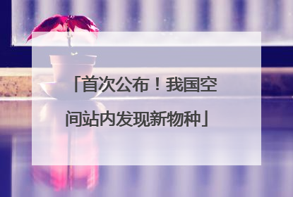 首次公布！我国空间站内发现新物种