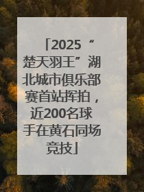 2025“楚天羽王”湖北城市俱乐部赛首站挥拍，近200名球手在黄石同场竞技