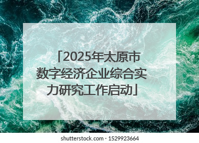 2025年太原市数字经济企业综合实力研究工作启动