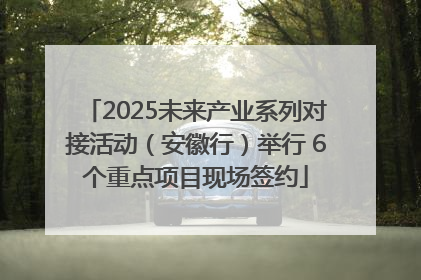 2025未来产业系列对接活动（安徽行）举行 6个重点项目现场签约