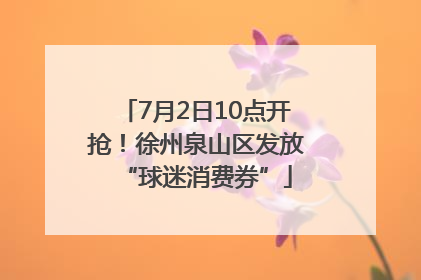 7月2日10点开抢！徐州泉山区发放“球迷消费券”